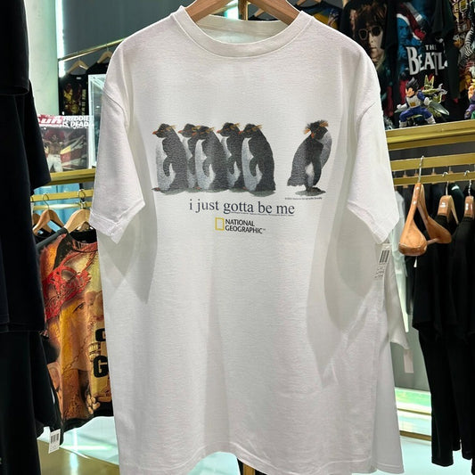 2001 'I JUST GOTTA BE ME' ROCKHOPPER NAT GEO RARE WHITE T-SHIRT For Men Women